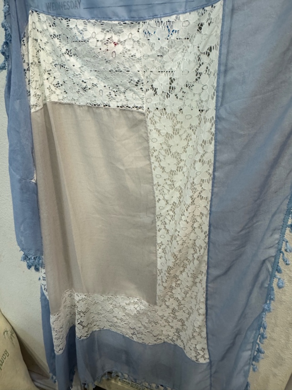 Light Blue Lace Panel Scarf